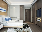 245平米轻奢风格别墅卧室装修效果图，背景墙创意设计图
