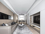 38平米现代简约风三室客厅装修效果图，背景墙创意设计图