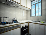 38平米现代简约风二室厨房装修效果图，橱柜创意设计图