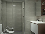 62平米现代简约风二室卫生间装修效果图，隔断创意设计图