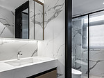 106平米现代简约风三室卫生间装修效果图，盥洗区创意设计图