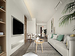 161平米北欧风格三室客厅装修效果图，背景墙创意设计图