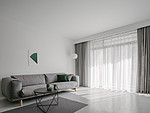 60平米现代简约风三室客厅装修效果图，背景墙创意设计图
