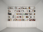 95平米现代简约风三室书房装修效果图，书柜创意设计图