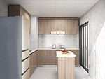 80平米现代简约风五室厨房装修效果图，橱柜创意设计图