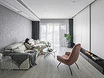 190平米现代简约风三室客厅装修效果图，墙面创意设计图