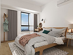 103平米北欧风格三室卧室装修效果图，背景墙创意设计图