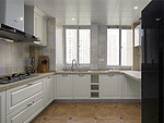 105平米美式风格三室厨房装修效果图，橱柜创意设计图