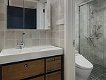 120平米美式风格三室卫生间装修效果图，隔断创意设计图