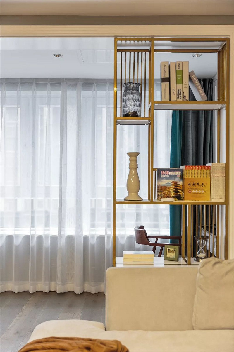 100平米北欧风格三室客厅装修效果图，书柜创意设计图