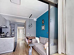 50平米北欧风格二室客厅装修效果图，背景墙创意设计图
