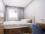 100平米北欧风格二室卧室装修效果图，窗帘创意设计图