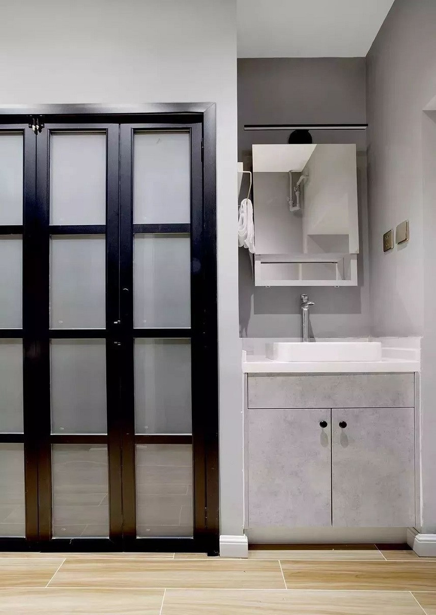 50平米北欧风格二室卫生间装修效果图，盥洗区创意设计图