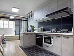 87平米北欧风格二室厨房装修效果图，橱柜创意设计图