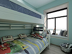 80平米现代简约风三室儿童房装修效果图，门窗创意设计图