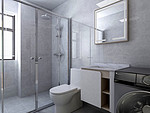127平米现代简约风三室卫生间装修效果图，隔断创意设计图