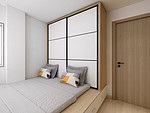 94平米日式风格二室卧室装修效果图，衣柜创意设计图