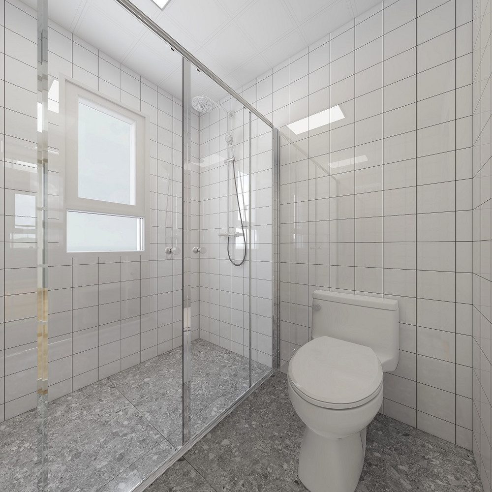 70平米日式风格二室卫生间装修效果图，隔断创意设计图