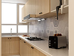 70平米日式风格二室厨房装修效果图，橱柜创意设计图