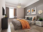 100平米轻奢风格三室卧室装修效果图，背景墙创意设计图
