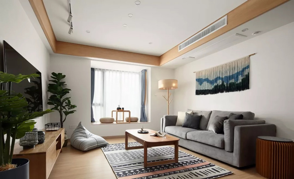 125平米日式风格三室客厅装修效果图，创意设计图