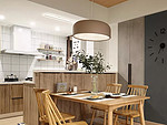 125平米日式风格三室餐厅装修效果图，吊顶创意设计图