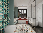 100平米北欧风格二室卫生间装修效果图，盥洗区创意设计图