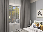 129平米地中海风格三室卧室装修效果图，照片墙创意设计图