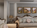 129平米地中海风格三室客厅装修效果图，照片墙创意设计图
