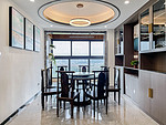 175平米新中式风格五室餐厅装修效果图，背景墙创意设计图