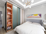 158平米轻奢风格三室卧室装修效果图，背景墙创意设计图