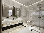 300平米轻奢风格别墅卫生间装修效果图，隔断创意设计图