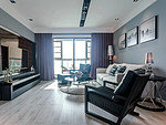 159平米现代简约风三室客厅装修效果图，照片墙创意设计图