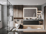300平米现代简约风三室卫生间装修效果图，盥洗区创意设计图