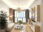 80平米现代简约风二室客厅装修效果图，吊顶创意设计图