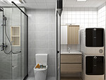500平米现代简约风二室卫生间装修效果图，隔断创意设计图