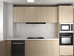 150平米现代简约风二室厨房装修效果图，橱柜创意设计图