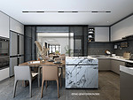 300平米现代简约风跃层厨房装修效果图，橱柜创意设计图