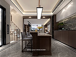 163平米新中式风格别墅茶室装修效果图，吧台创意设计图