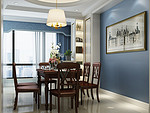 146平米美式风格三室餐厅装修效果图，吊顶创意设计图