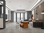 158平米轻奢风格三室客厅装修效果图，背景墙创意设计图