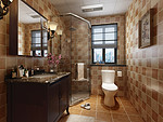 105平米美式风格三室卫生间装修效果图，隔断创意设计图