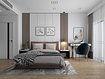 158平米轻奢风格三室卧室装修效果图，背景墙创意设计图