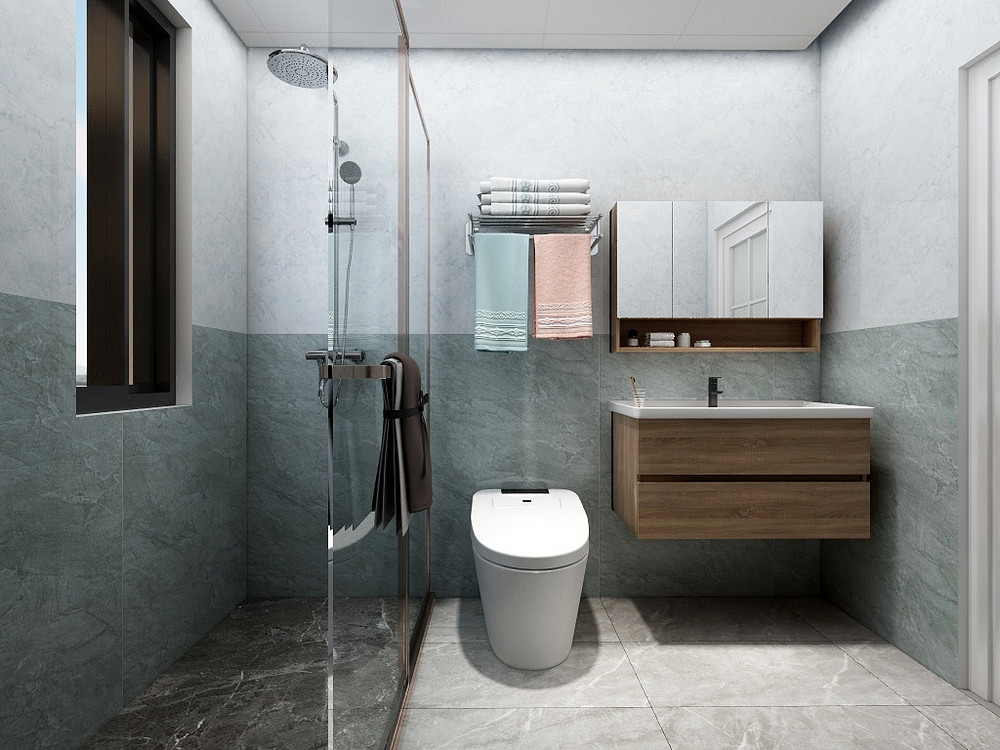 158平米轻奢风格三室卫生间装修效果图，盥洗区创意设计图