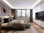 143平米现代简约风别墅卧室装修效果图，背景墙创意设计图