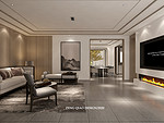 300平米现代简约风别墅客厅装修效果图，背景墙创意设计图