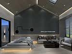 158平米现代简约风别墅卧室装修效果图，背景墙创意设计图
