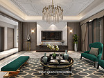 182平米美式风格四室客厅装修效果图，吊顶创意设计图