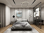 122平米轻奢风格别墅卧室装修效果图，背景墙创意设计图