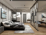 387平米轻奢风格别墅卧室装修效果图，背景墙创意设计图